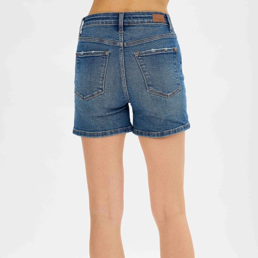 Judy Blue Distressed Blue Jean Shorts - Picture 2 of 2